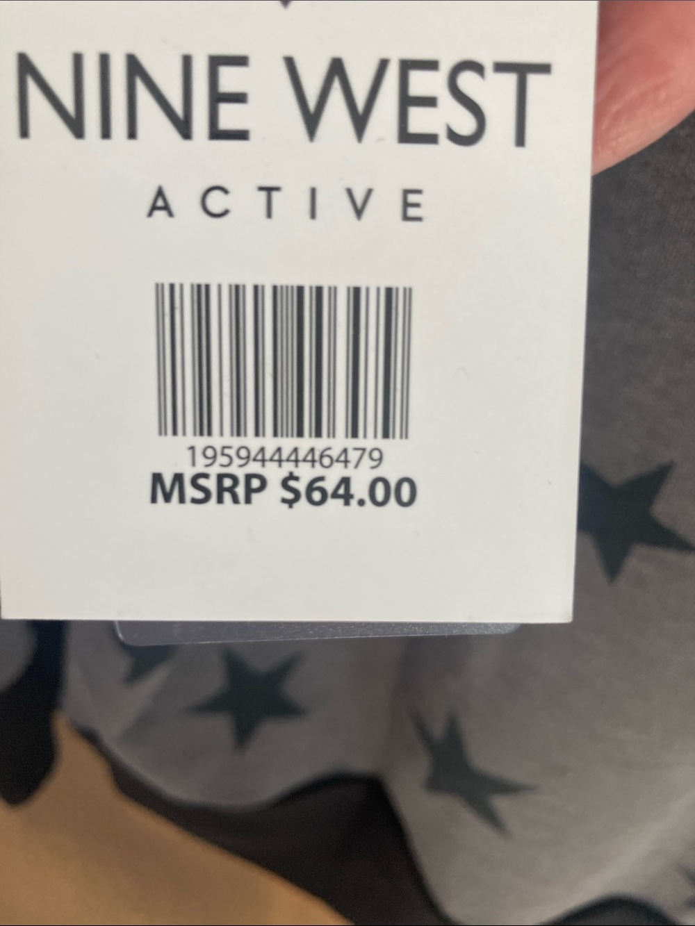Nine West star print gray black sweatshirt with zip pocket detail size 2X - Picture 12 of 16